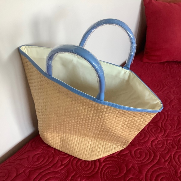 Raffia bag fully lined NWOT - Picture 1 of 8